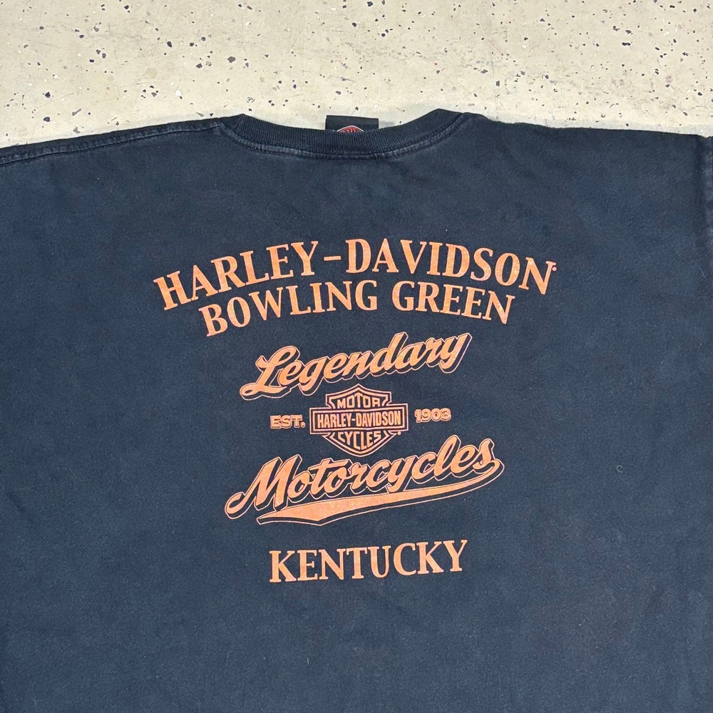 Harley Davidson Motorcycle Biker Bowling Green Kentucky Black Graphic T-Shirt XL - Picture 7 of 7